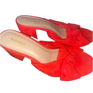 Women’s Old Navy Slip On Heels With Bows Sz 8